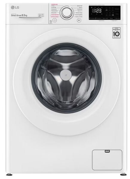 Стиральная машина LG F2V3GS3W 47.5см. 8.5кг, AI DD, Функция пара Steam, добавить белье
