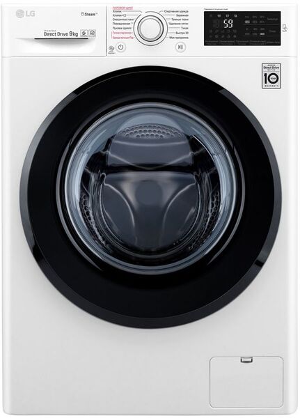 Стиральная машина LG F4M5VS6W 56см, 9кг, дозагрузка белья, функцией пара, AI DD,  «6 движений заботы».